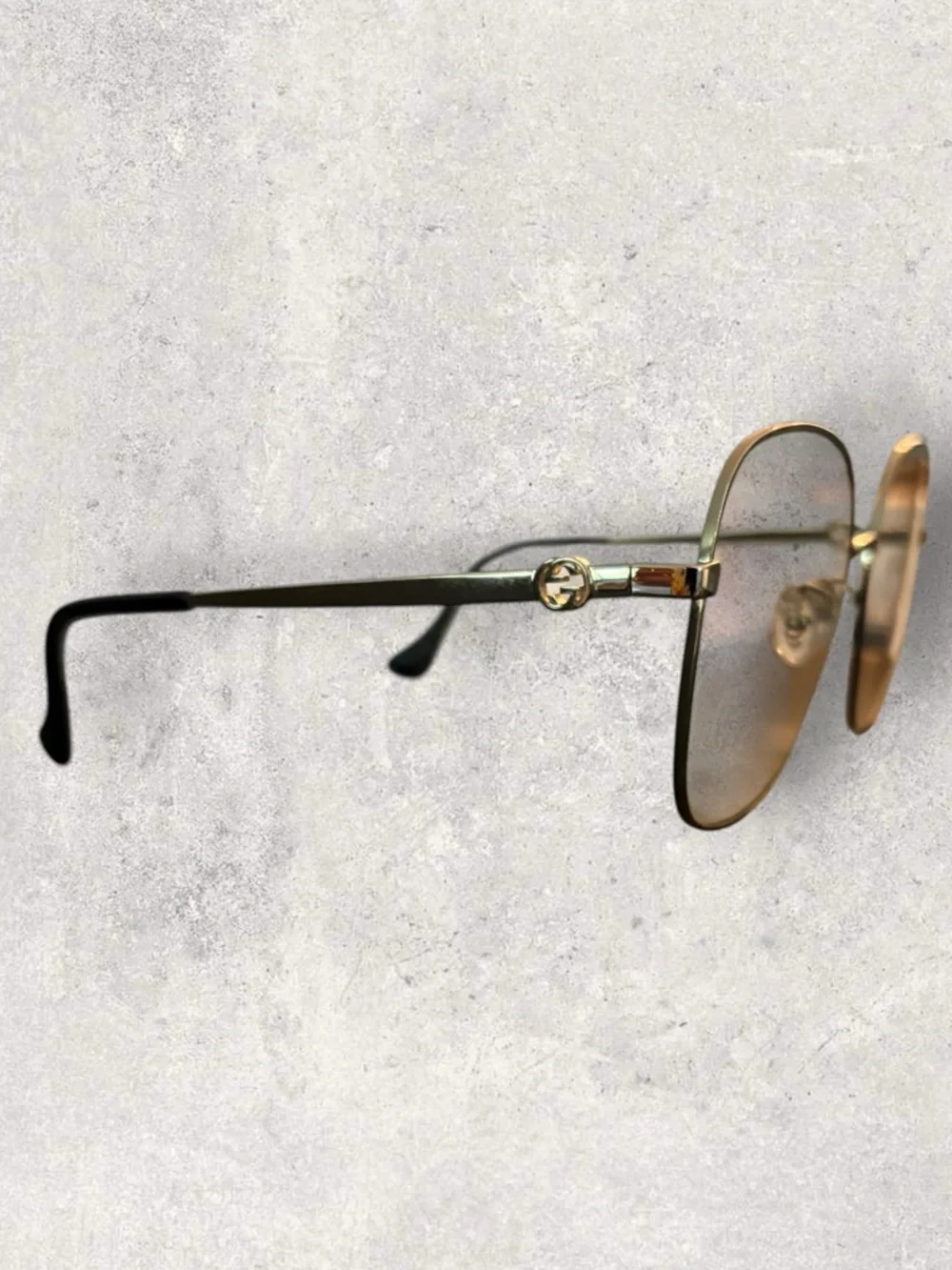 Gucci Gold Metal Oversized Square Women's Sunglasses - Gold - Picture 3 of 5